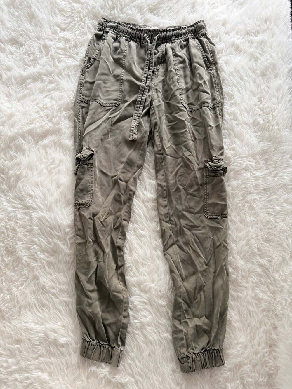 C&C California Women's Olive Green Lyocell Cargo Jogger Pants Size XS